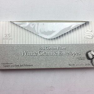 Southworth 25% Cotton Fiber White Granite Envelopes 25 Count No 10